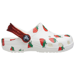Girls' Preschool - Crocs Classic Food Print Clog - White/Pink