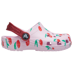Girls' Preschool - Crocs Classic Food Print Clog - Pink/Red