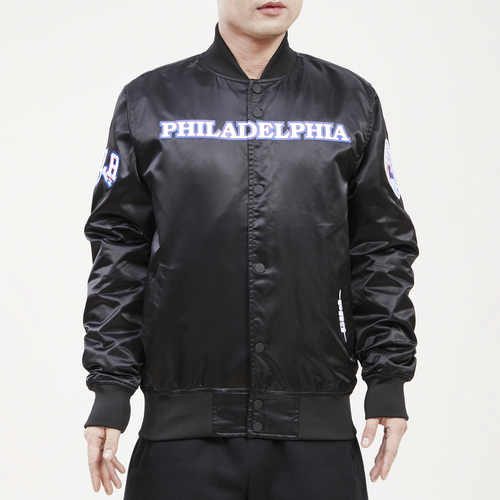 

Pro Standard Mens Pro Standard 76ers Satin Jacket - Mens Black/Black Size 3XL