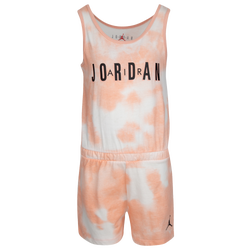 Girls' Preschool - Jordan Tie Dye Romper - Orange/White