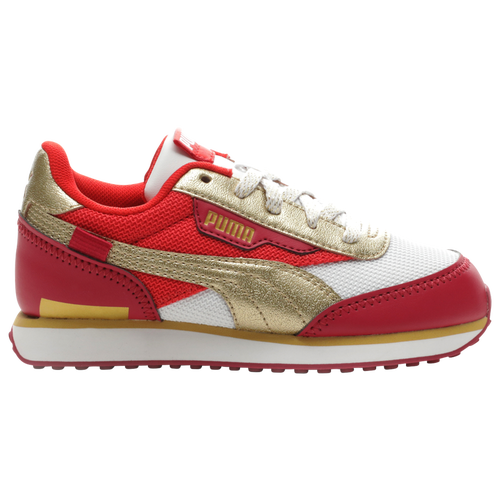 

PUMA Girls PUMA Future Rider - Girls' Preschool Running Shoes Red/White/Gold Size 3.0