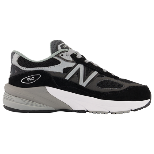 New Balance Kids' 990 V6 Leather & Mesh Trainers In Black/silver