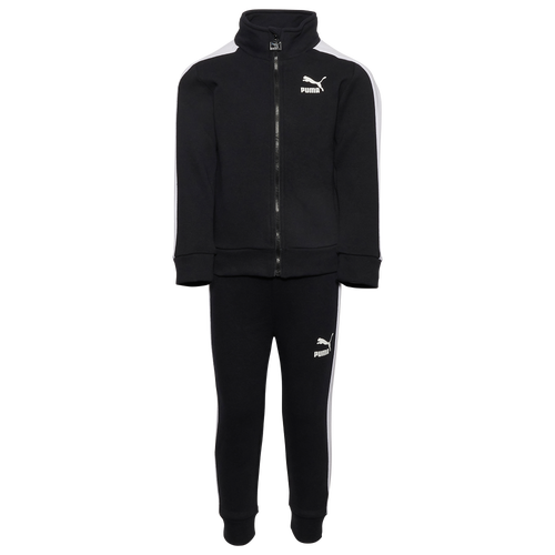 BOYS - PUMA Fleece Track Set - Black/White