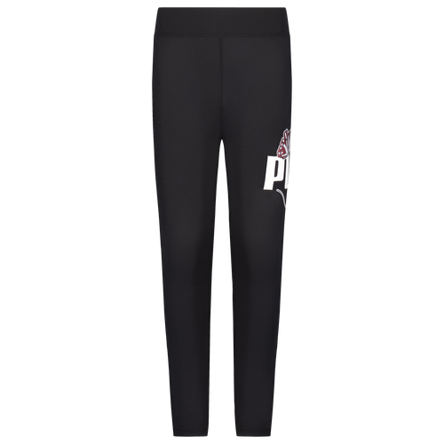 GIRLS - PUMA Butterfly Logo Leggings - Purple/Black