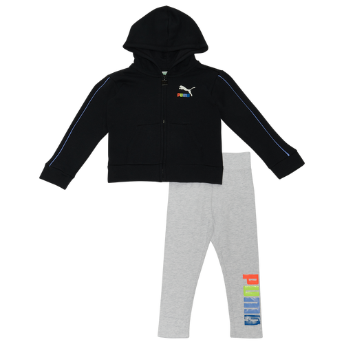 

Girls PUMA PUMA Rainbow Logo Hoodie Set - Girls' Toddler Black Size 2T