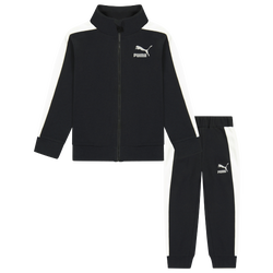 Boys' Grade School - PUMA Fleece Track Set - White/Black