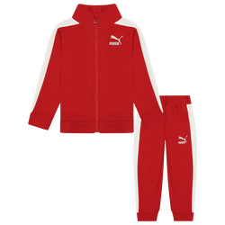 Boys' Grade School - PUMA Fleece Track Set - White/Red