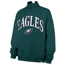 Women's - 47 Brand Eagles Vantage Mock Neck PO Crew Swtr - Green