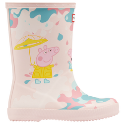 Girls' Toddler - Hunter Boots Peppa Pig Muddy Puddles Rose Metal Boots - Pink/Yellow