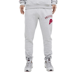 Men's - Pro Standard Phillies Stacked Logo Joggers - Grey/Grey