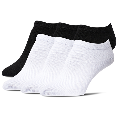 

CSG Mens CSG 6 Pack Cushion No Show Socks - Mens White/Black Size S