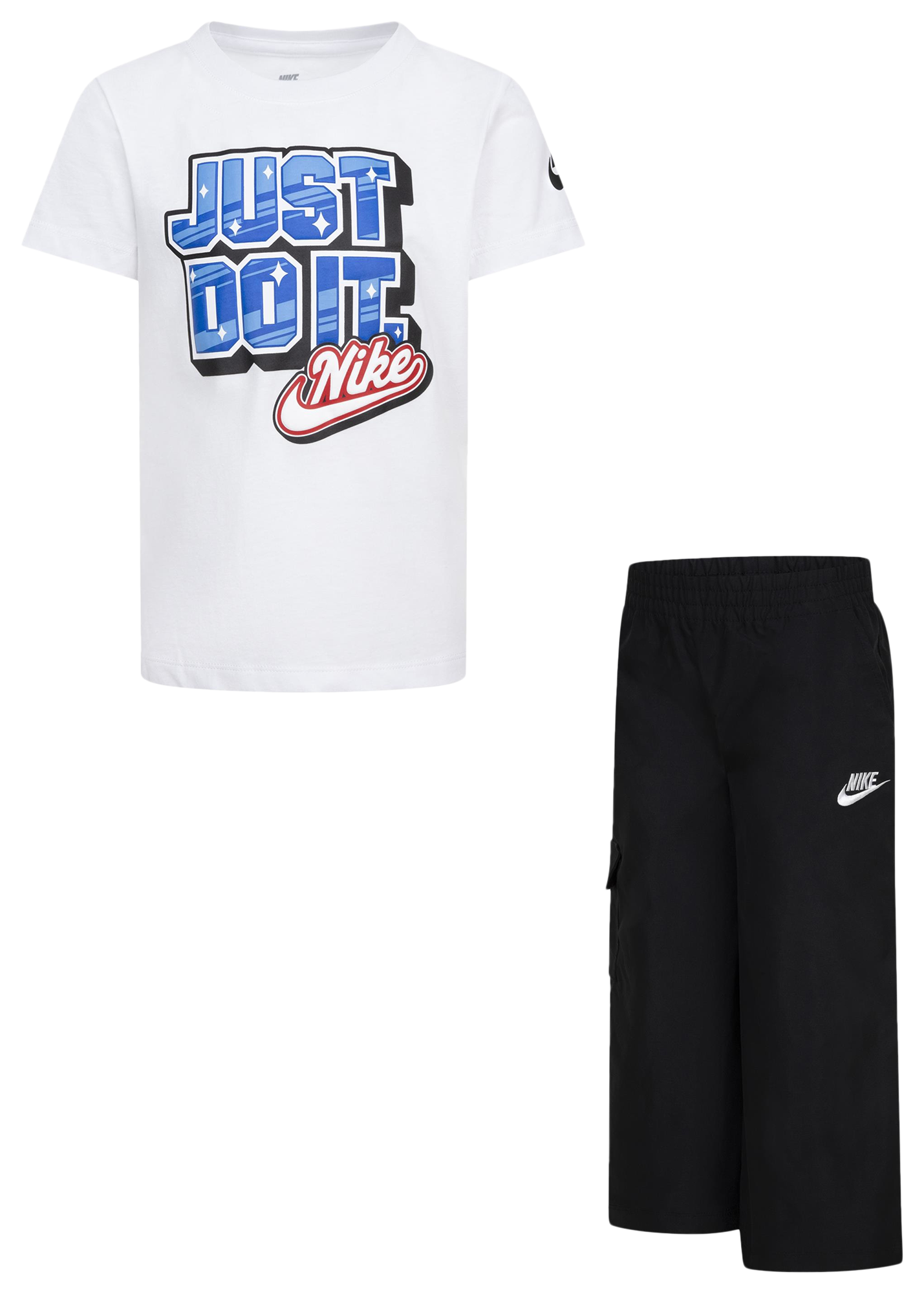 Nike Dri Fit Step Up Your Game Little Kids T Shirt and Pants Set in Black Size 4 36M226 023