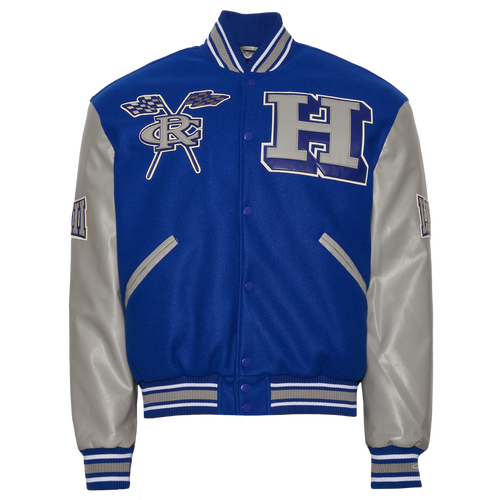 

Campus Remix Mens Campus Remix Hampton University Varsity Jacket - Mens White/Blue Size M