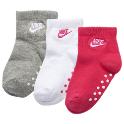 Girls' Infant - Nike 3PK Core Futura Infant No Slip Ankle Socks - Pink/Pink