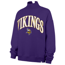 Women's - 47 Brand Vikings Vantage Mock Neck PO Crew Swtr - Purple