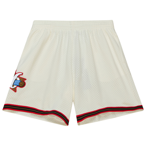 

Mitchell & Ness Mens Philadelphia 76ers Mitchell & Ness 76ers Cream Shorts - Mens Off White/White/White Size S