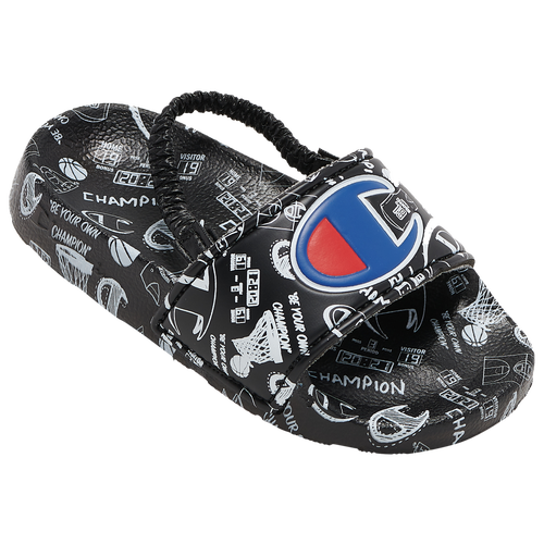 

Champion Boys Champion IPO Slides - Boys' Toddler Shoes Black/White/Blue Size 04.0