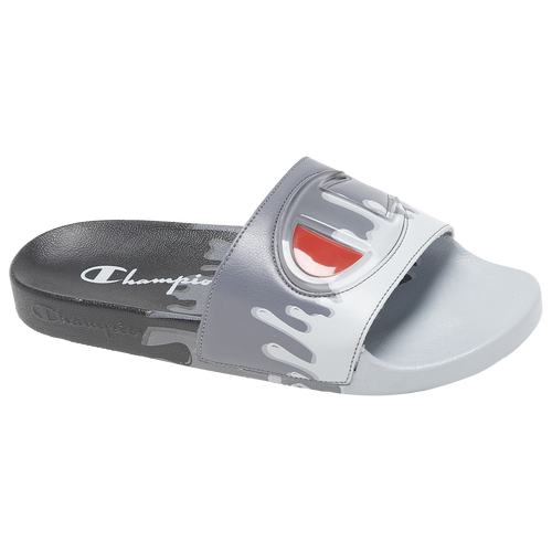 

Champion Mens Champion IPO Drip Slides - Mens Shoes Grey/Black Size 8.0