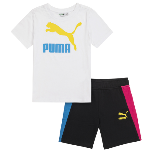 

Boys PUMA PUMA T7 T-Shirt & Shorts Set - Boys' Toddler White/Black Size 4T