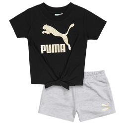 Girls' Toddler - PUMA T-Shirt & Bike Shorts Set - White/Black