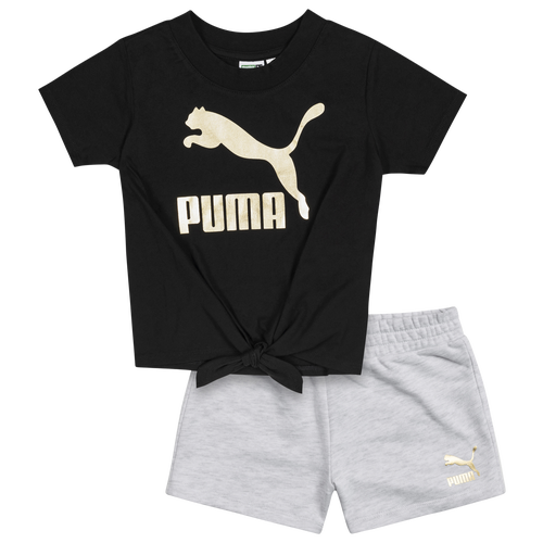 

Girls PUMA PUMA T-Shirt & Bike Shorts Set - Girls' Toddler Black/White Size 2T