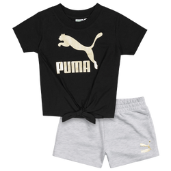 Girls' Preschool - PUMA T-Shirt & Bike Shorts Set - Black