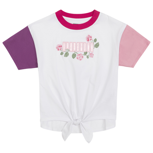 

Girls PUMA PUMA Valentine's Day Colorblock T-Shirt - Girls' Grade School White/Pink Size M