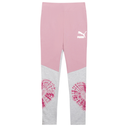 Girls' Grade School - PUMA Valentine's Day Colorblock Leggings - Pink/White