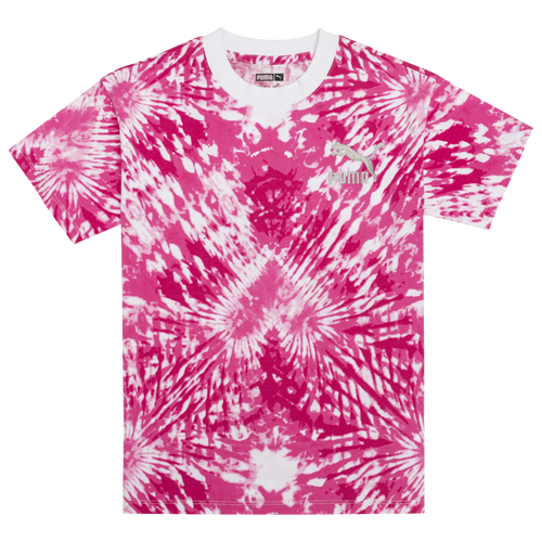 

Boys PUMA PUMA Valentine's Day Tie Dye T-Shirt - Boys' Grade School Pink/White Size S