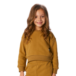 Girls' Preschool - Cozi Dolman Crew + Wide Leg Set - Tan/Tan