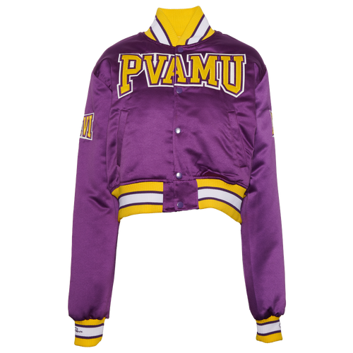 WOMENS - Campus Remix Praire View A&M University Satin Jacket - Purple/Yellow
