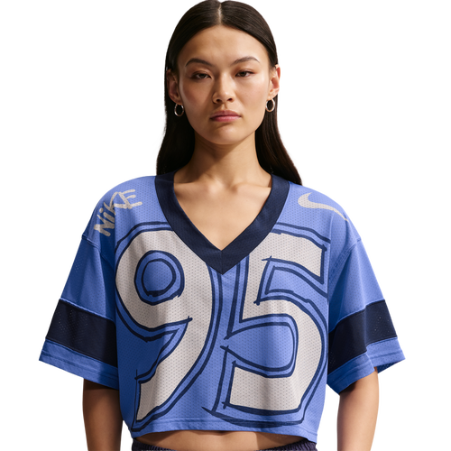  - Nike NSW Cropped Jersey - Midnight Navy/Lt Medium Blue Chalk