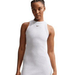 Women's - Nike NSW Chill Knit Rib Tank DRS - Birch Heather/Black