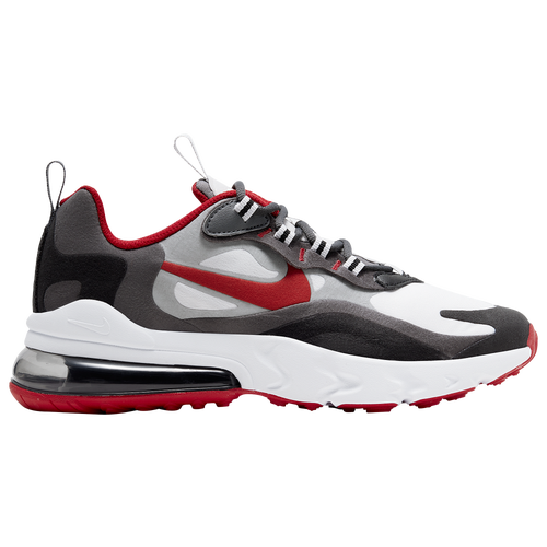 Nike Air Max 270 React - Boys' Grade School Running Shoes - White / University Red / Iron Grey - BQ0103-013