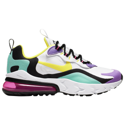 Boys' Grade School - Nike Air Max 270 React - White/Dynamic Yellow/Black/Bright Violet
