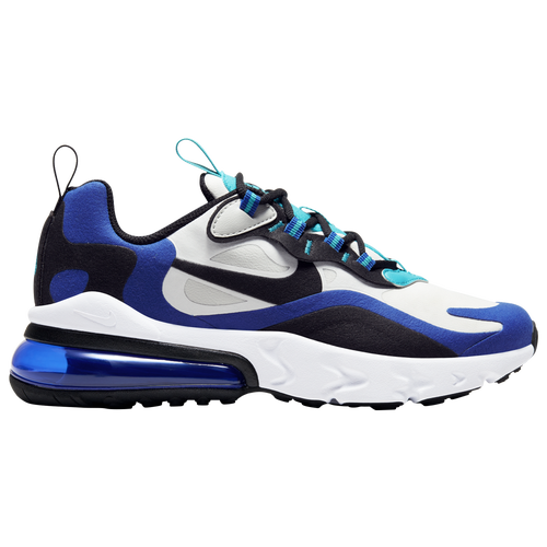 Nike Air Max 270 React - Boys' Grade School Running Shoes - White / Black / Hyper Blue - BQ0103-105