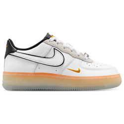 Boys' Grade School - Nike Air Force 1 FL2 - White/Orange/Blue