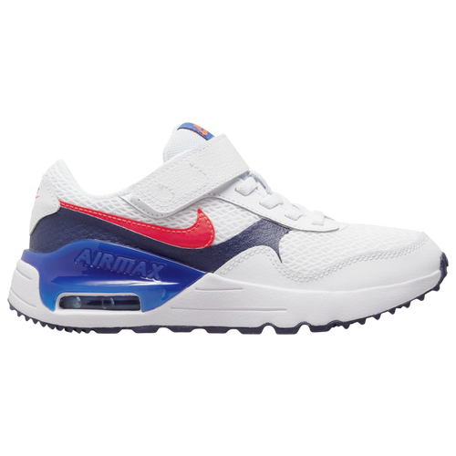 

Boys Preschool Nike Nike Air Max System - Boys' Preschool Shoe White/Bright Crimson/Midnight Navy Size 03.0