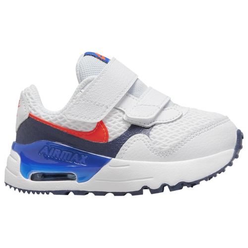 

Boys Nike Nike Air Max System - Boys' Toddler Running Shoe White/Bright Crimson/Midnight Navy Size 04.0