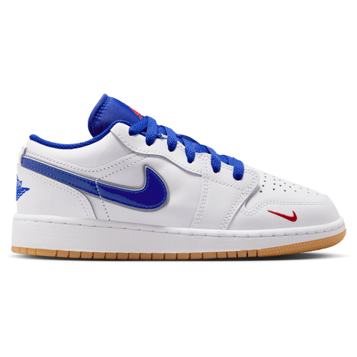 Jordan Boys AJ 1 Low SE - Boys' Grade School Basketball Shoes - White / University Red / Old Royal Size 6.5