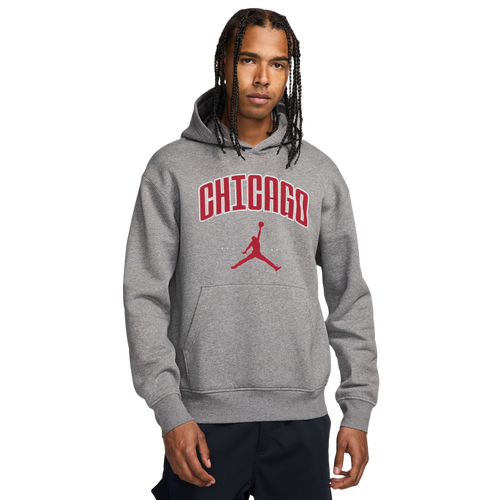  - Jordan Chicago City HBR Fleece Pullover - Carbon Heather/Red
