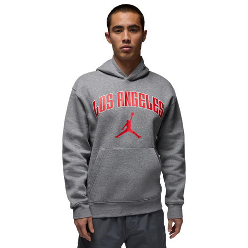 MENS - Jordan LA City HBR Pullover Hoodie - Carbon Heather/Black