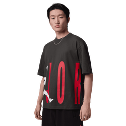 Men's - Jordan Torso Stretch Oversized Short Sleeve Crew - Off Noir/Gym Red
