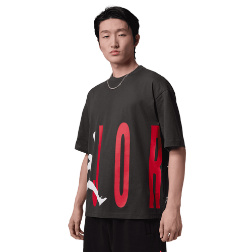 Jordan Torso Stretch Oversized Short Sleeve Crew - Jordan Off Noir/Gym Red