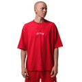 Jordan Back Stretch Oversized Short Sleeve Crew - Jordan Fire Red/White