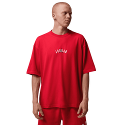 Men's - Jordan Back Stretch Oversized Short Sleeve Crew - White/Fire Red