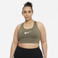 Nike Plus Size Swoosh Bra - Women's Olive/White