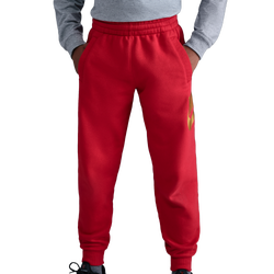 Boys' Grade School - Nike NSW Club HBR Fleece Joggers - Metallic Gold/University Red