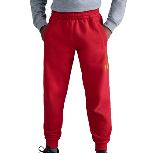 BOYS - Nike NSW Club HBR Fleece Joggers - Metallic Gold/University Red
