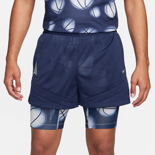MENS - Nike Ja Morant DF Icon 2IN1 4" Shorts - Midnight Navy/Grey